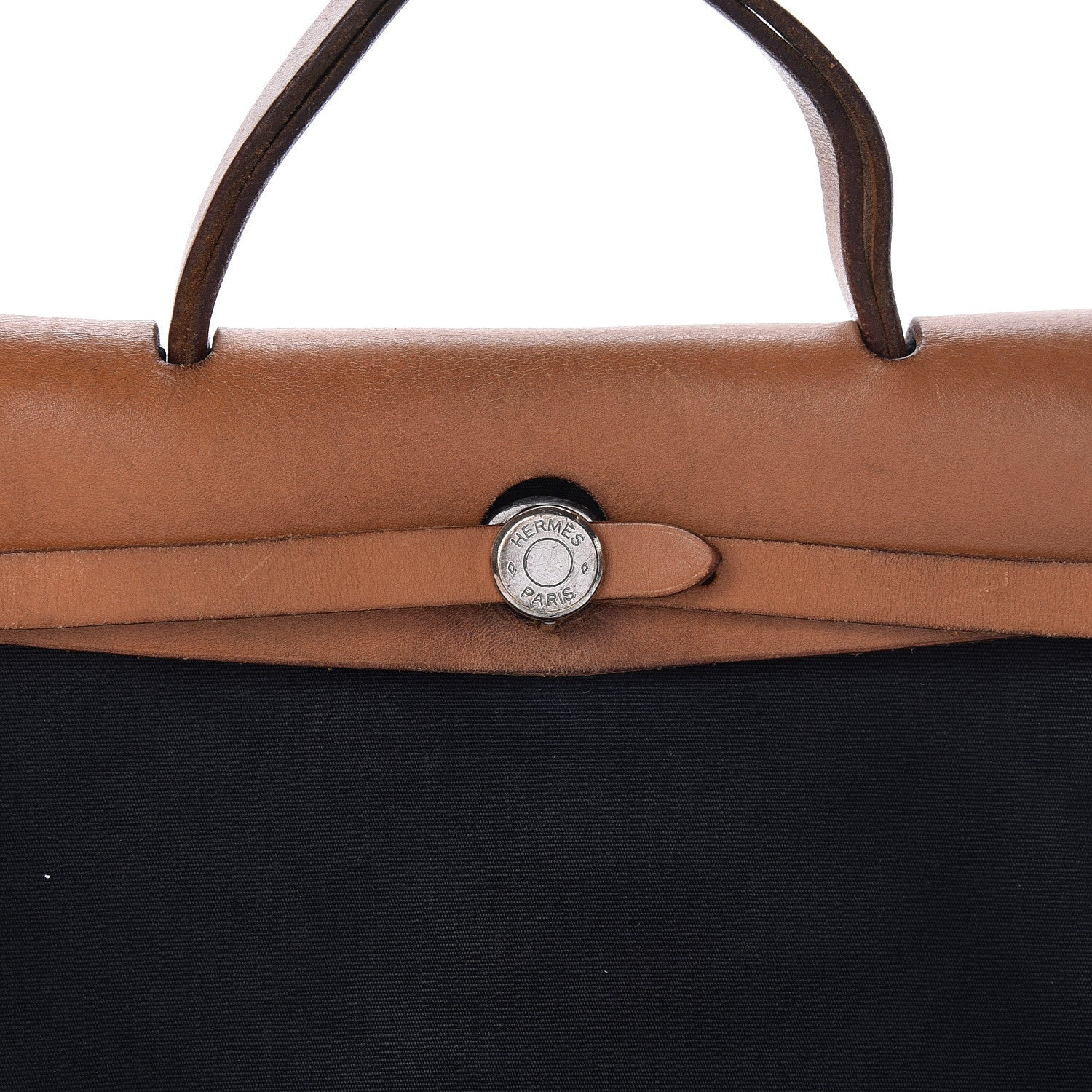 Hermes Toile Vache Calfskin Herbag PM 30 Black Natural 9 of 23