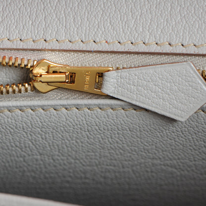 Hermes Chevre Mysore Bi-Color Horseshoe Birkin 30 Rose Lipstick Gris Perle 14 of 25