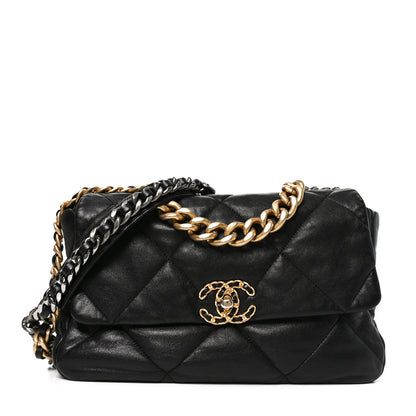 Chanel Goatskin Quilted Large Chanel 19 Flap Black 1 of 10