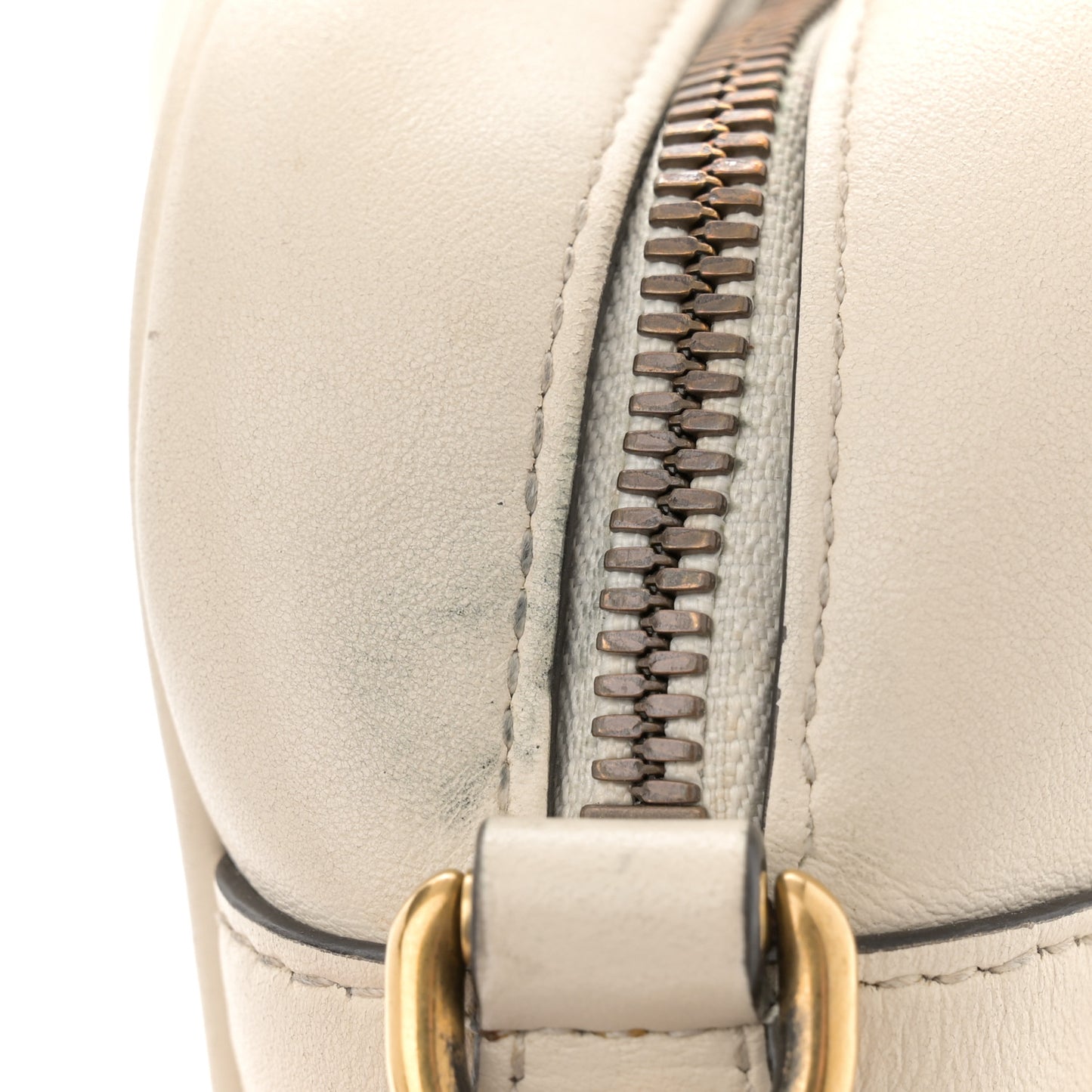 Calfskin Matelasse Small GG Marmont Chain Shoulder Bag White