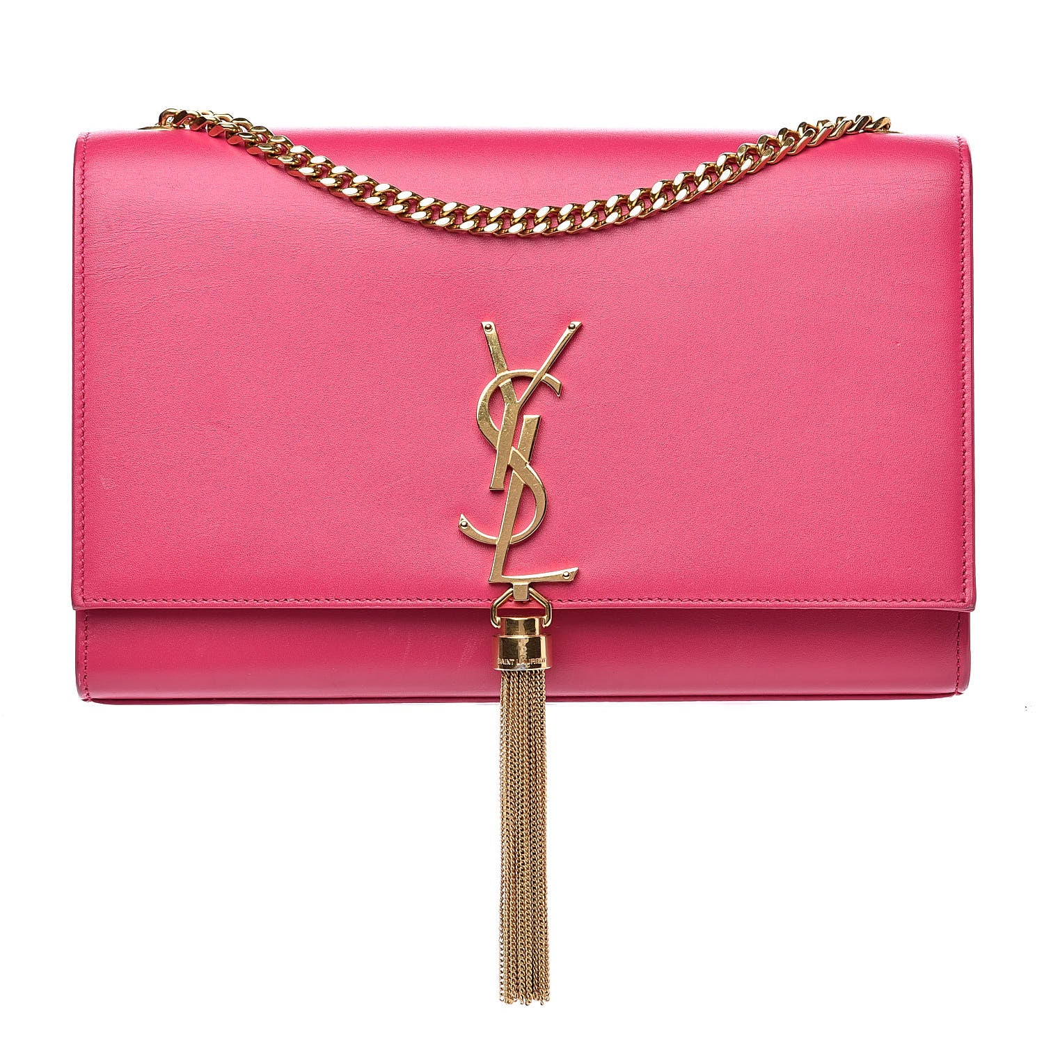 Saint Laurent Smooth Calfskin Medium Classic Monogram Kate Tassel Satchel Fuchsia 1 of 17