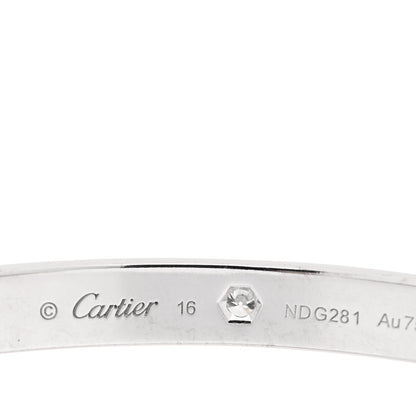 Cartier 18K White Gold 1 Diamond LOVE Cuff Bracelet 16 3 of 3