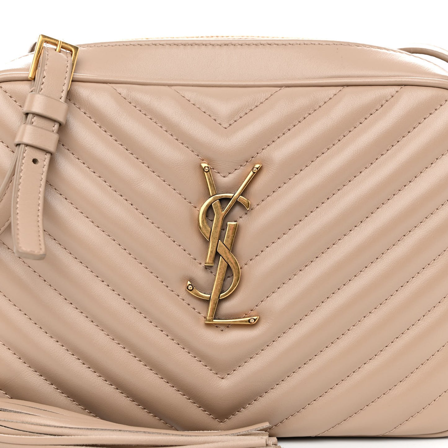 Calfskin Matelasse Monogram Lou Camera Bag Dark Beige