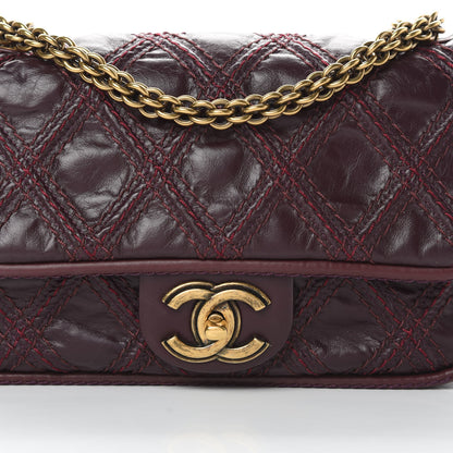 Chanel Calfskin Stitch Triptych Flap Burgundy 8 of 12