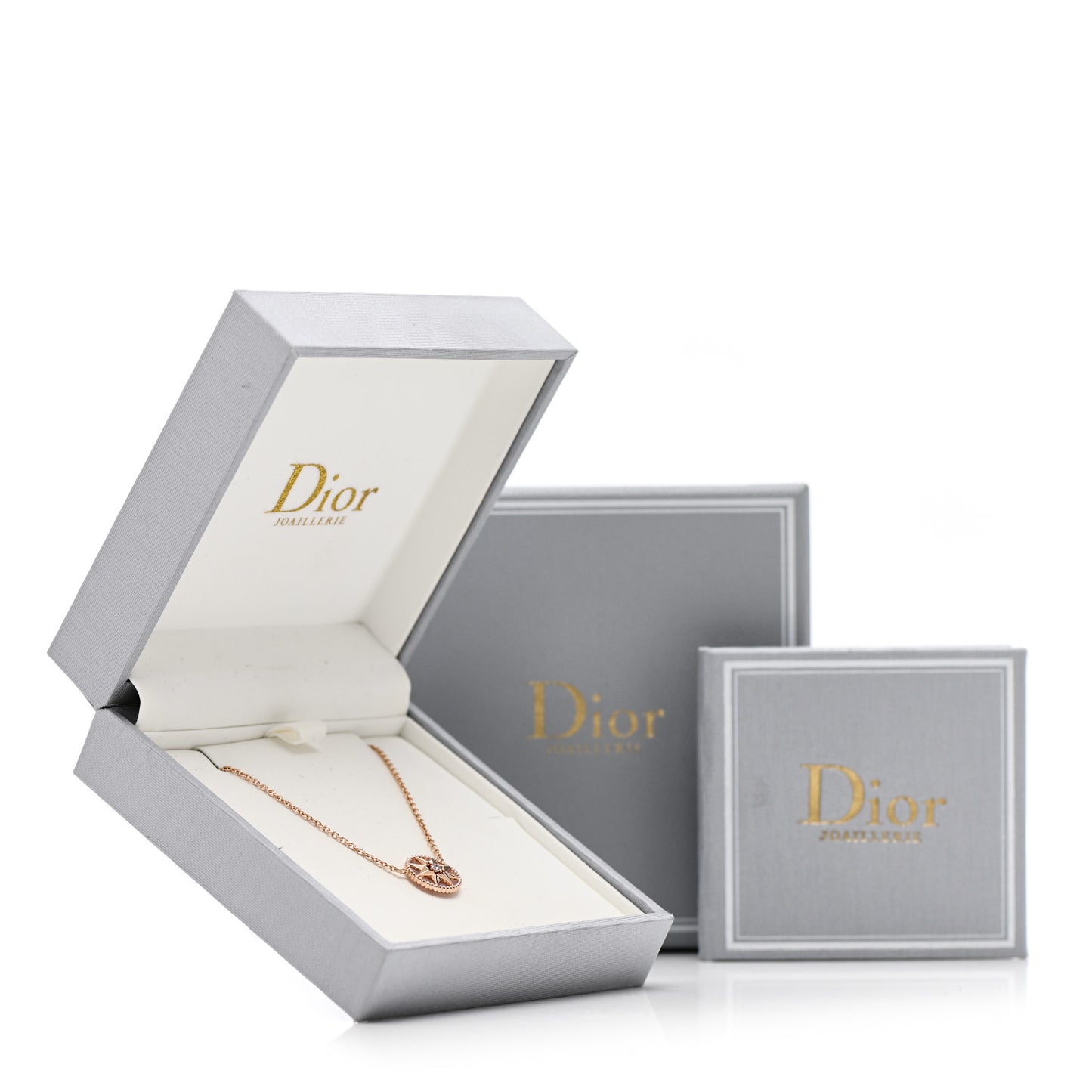 18K Rose Gold Diamond Pink Opal Rose Des Vents Necklace