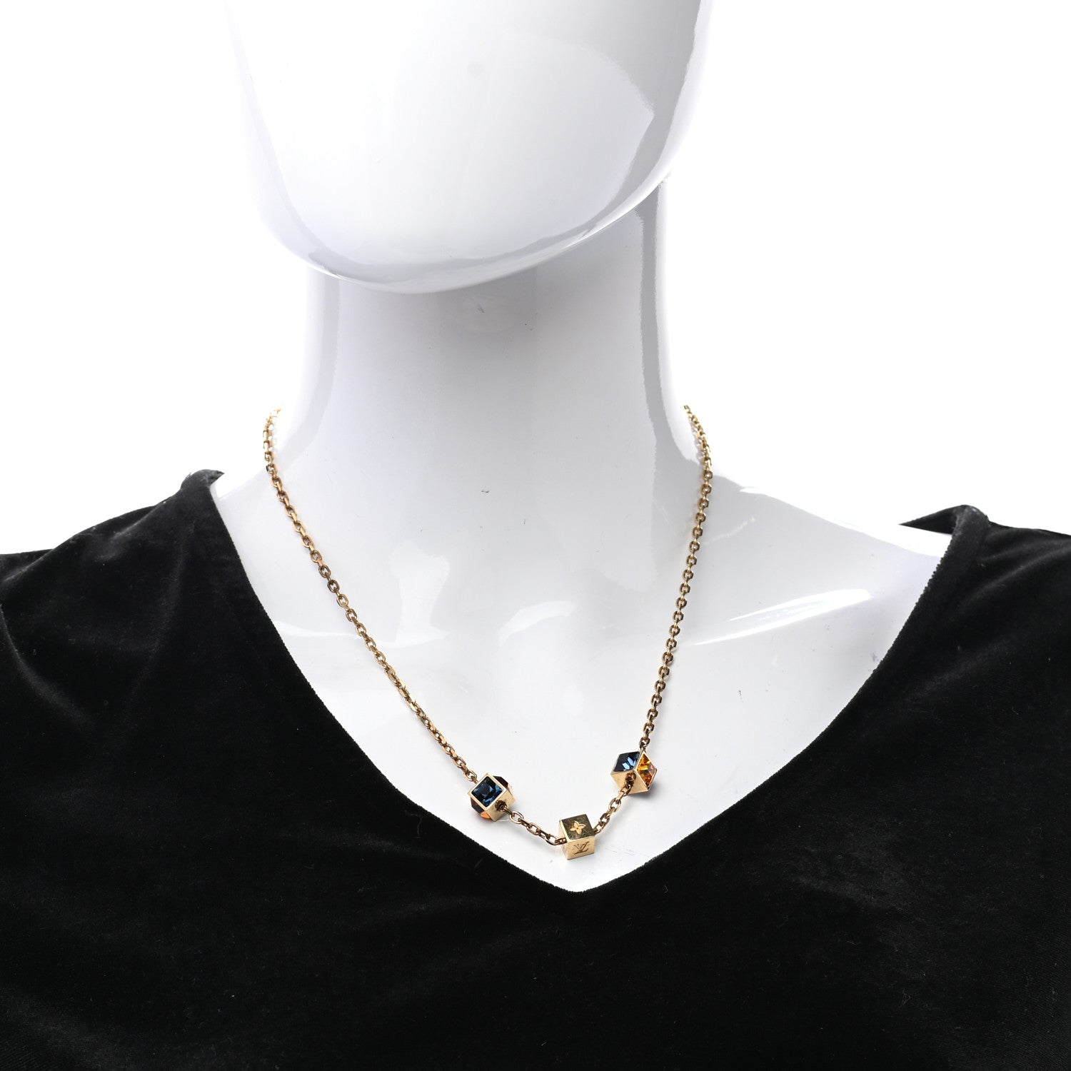 Louis Vuitton Swarovski Gamble Short Necklace Azur 2 of 8