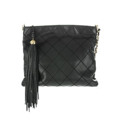 Chanel Lambskin Stitched Tassel Crossbody Black 1 of 11