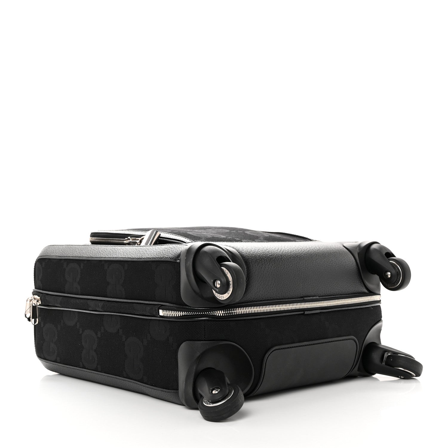 Gucci Monogram Jumbo GG Textured Dollar Calfskin Small Carry On Trolley Black 3 of 12