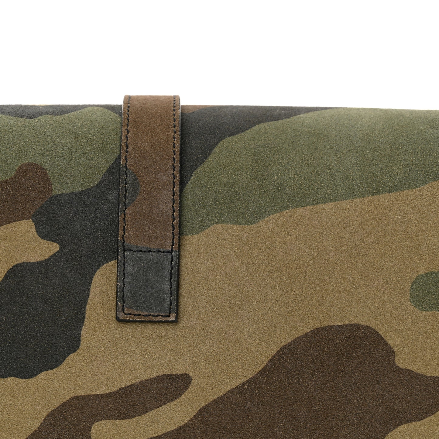 Suede Monogram University Camouflage Shoulder Bag Green