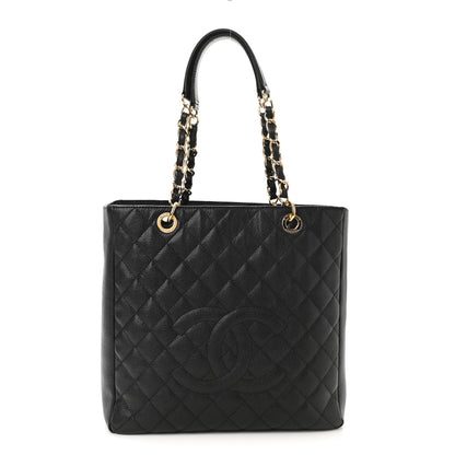 Chanel Caviar Quilted Petit Shopping Tote PST Black 1 of 10