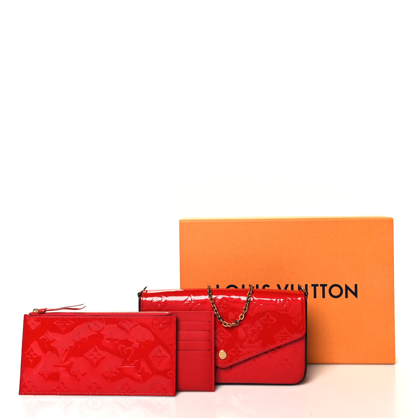 Vernis Felicie Pochette Chain Wallet Cherry