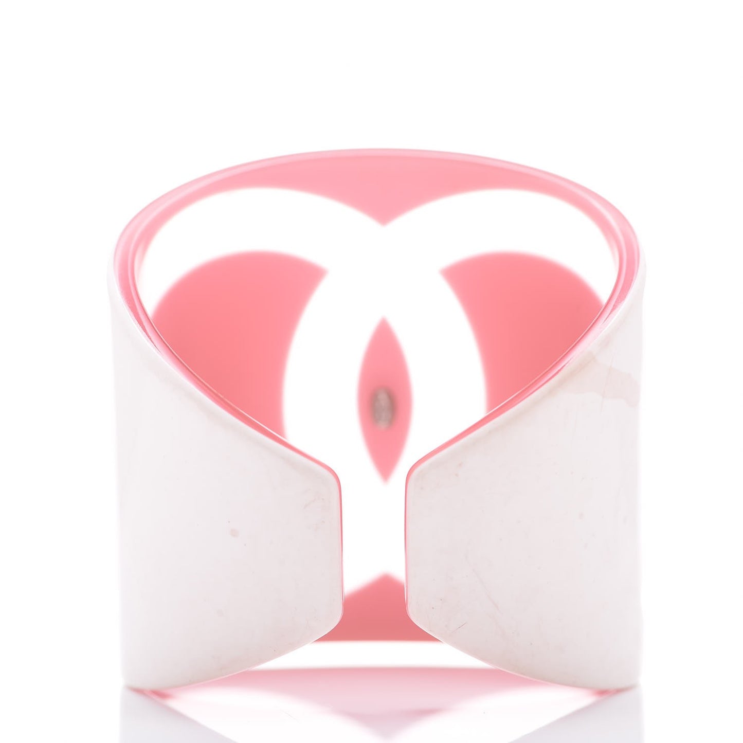 Resin CC Wide Cuff White Pink