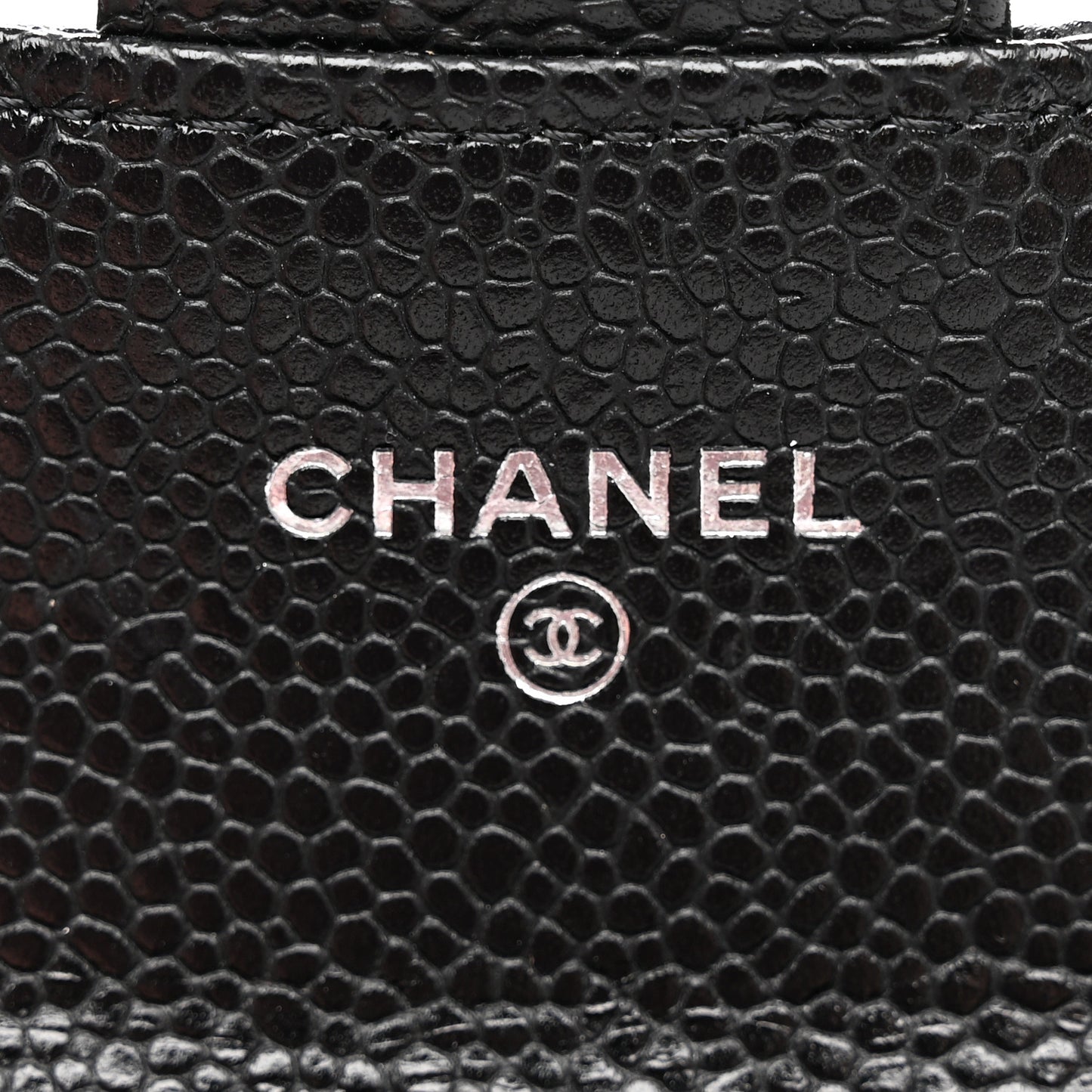 Caviar Quilted Flap Card Holder Wallet Black