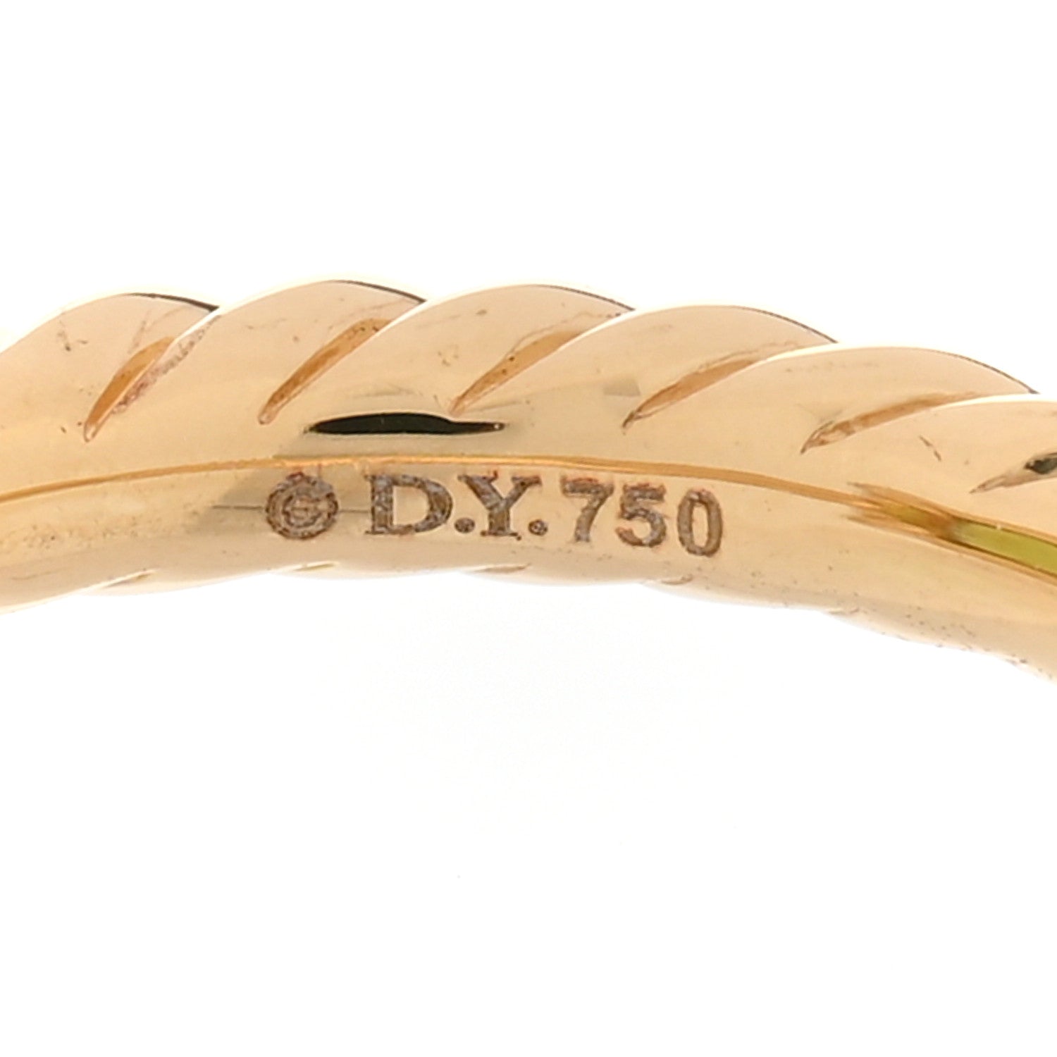 David Yurman 18K Yellow Gold Diamond Peridot 7mm Petite Chatelaine Pave Bezel Ring 49 5 4 of 5