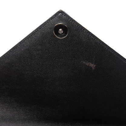 Saint Laurent Grain De Poudre Textured Mixed Matelasse Large Triquilt Monogram Monochrome Satchel Black 11 of 11