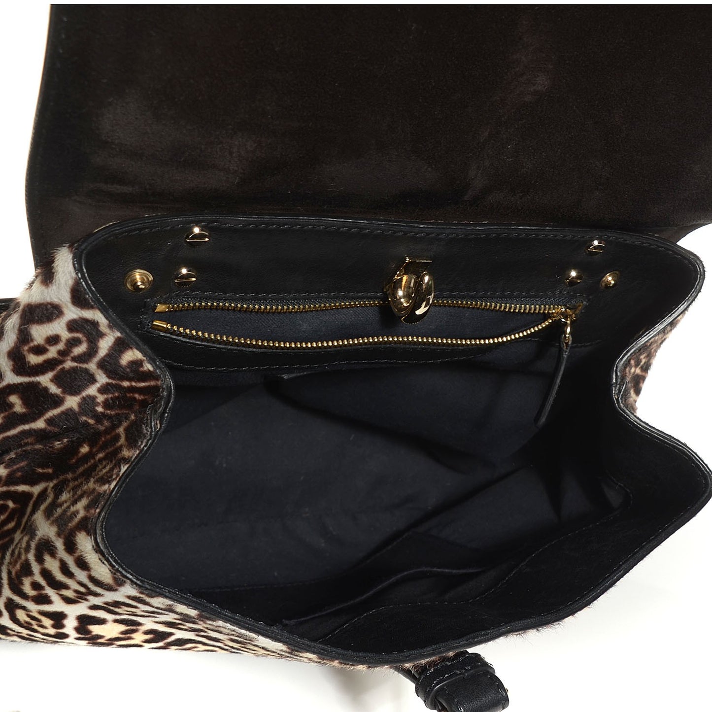Calf Hair Leopard Print Mirte Saddle Bag
