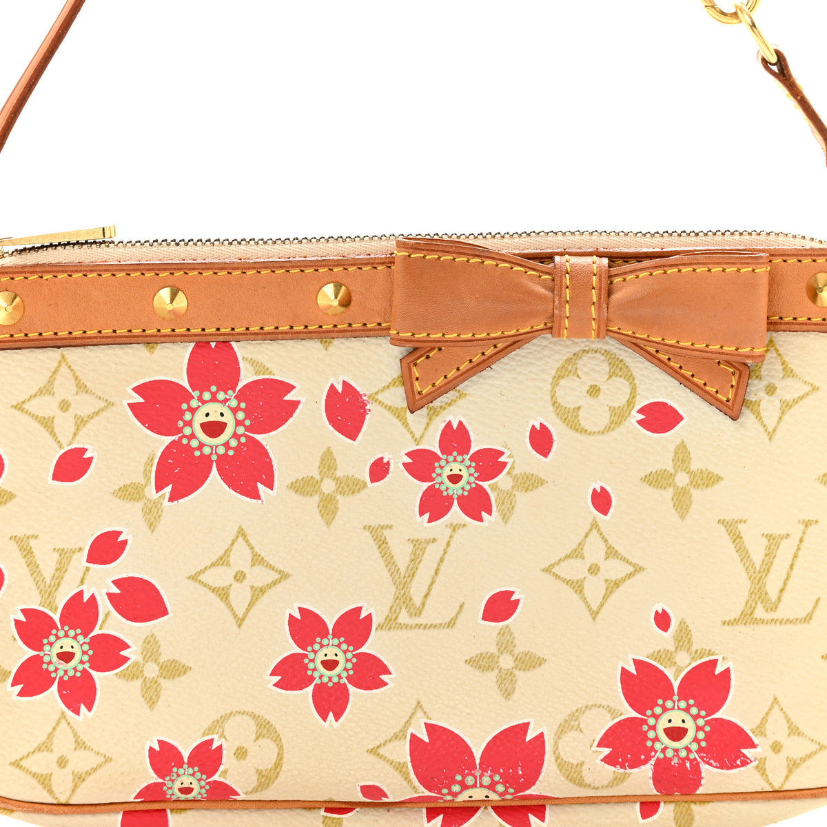 Louis Vuitton Monogram Cherry Blossom Pochette Accessories Red 8 of 14