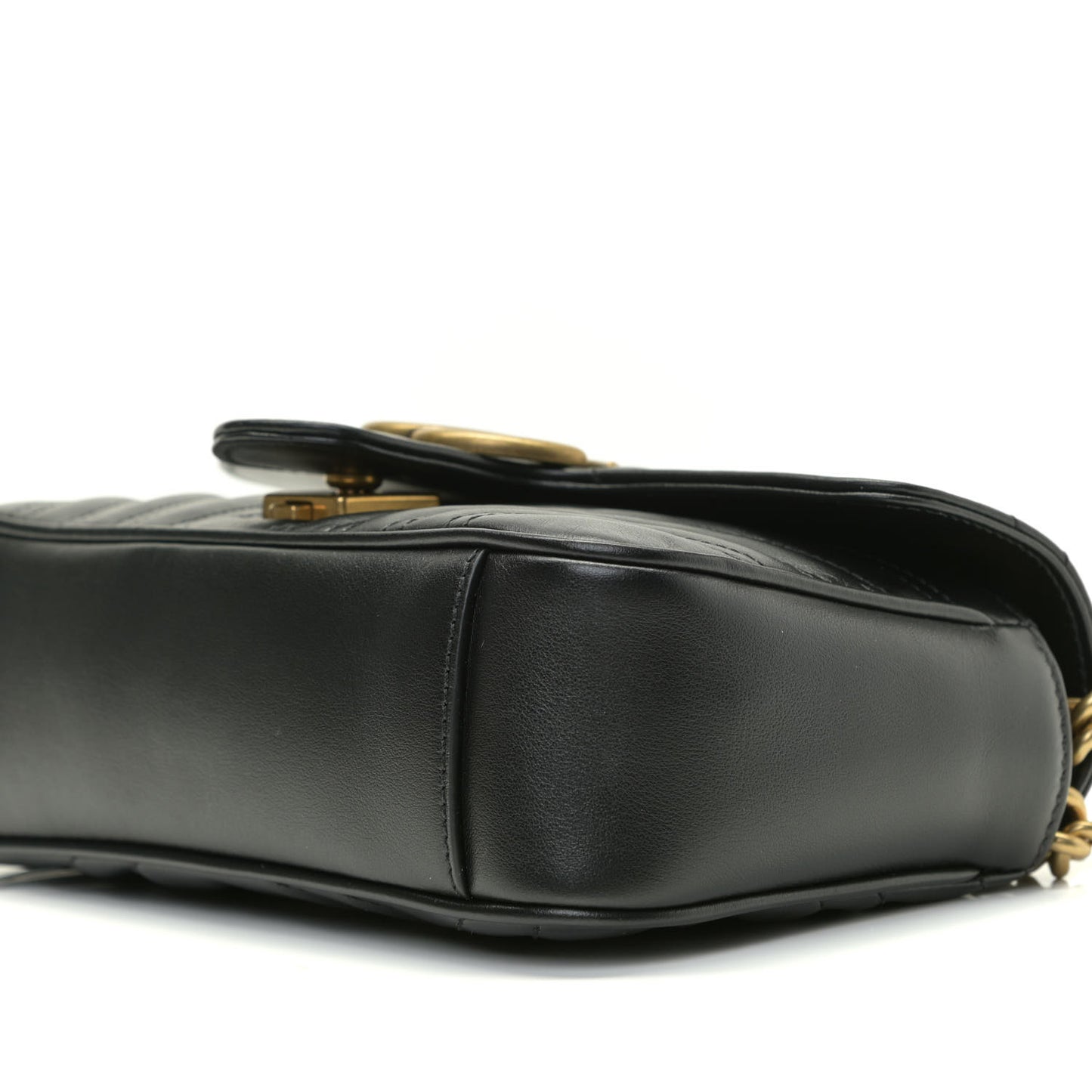 Calfskin Matelasse Mini GG Marmont Shoulder Bag Black