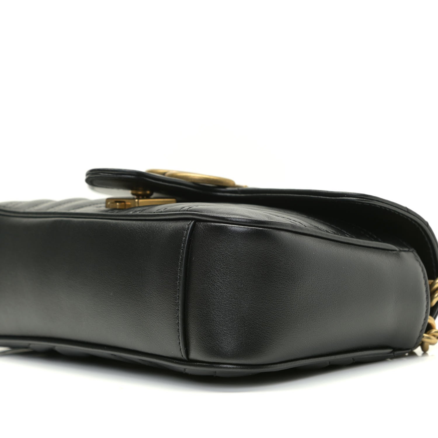 Gucci Calfskin Matelasse Mini GG Marmont Shoulder Bag Black 10 of 14