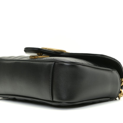 Gucci Calfskin Matelasse Mini GG Marmont Shoulder Bag Black 10 of 14