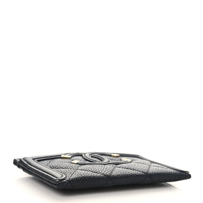 Chanel Caviar Quilted Filigree Card Holder Black 4 of 10