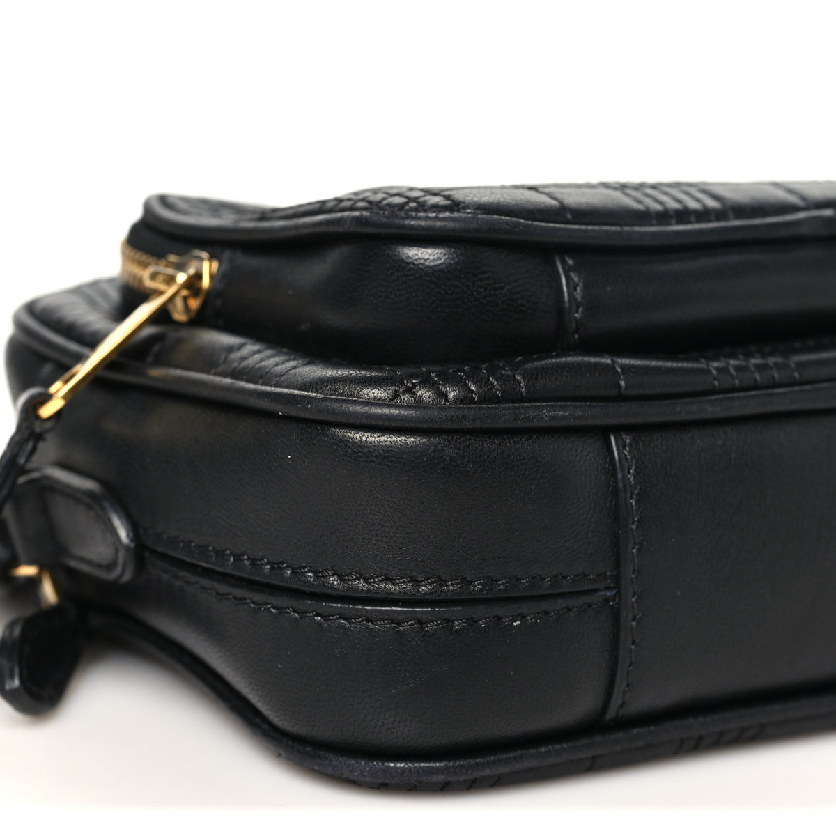 Calfskin Quilted Mini Lola Camera Bag Black