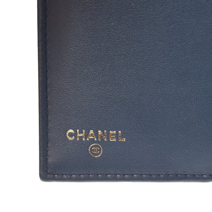 Chanel Metallic Caviar Quilted Medium Flap Wallet Dark Blue 6 of 9