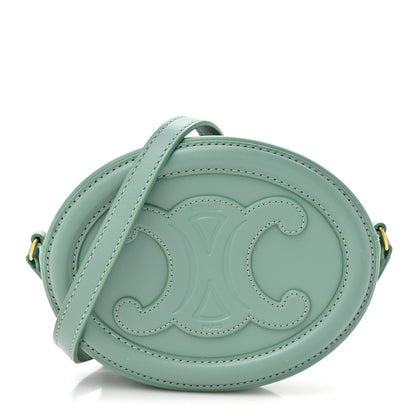 Celine Smooth Calfskin Cuir Small Triomphe Oval Crossbody Purse Ice Mint 1 of 9
