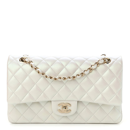 Chanel Iridescent Calfskin Quilted Medium Double Flap White 1 of 12