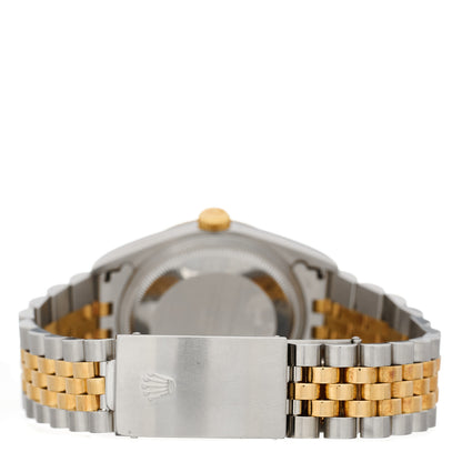 Rolex Stainless Steel 18K Yellow Gold Diamond 36mm Oyster Perpetual Datejust Watch Black 16233 3 of 4