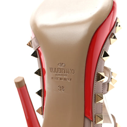 Valentino Garavani Patent Nappa Rockstud Ankle Strap 100mm Pumps 36.5 Deep Orange Poudre 6 of 7