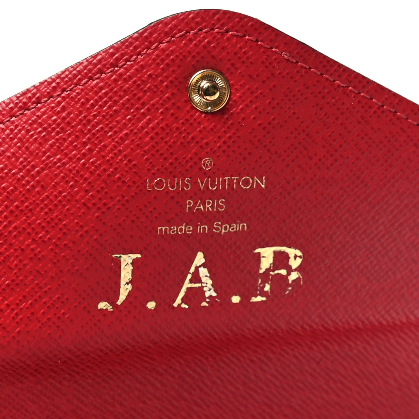 LOUIS VUITTON Damier Ebene Josephine Wallet Red
