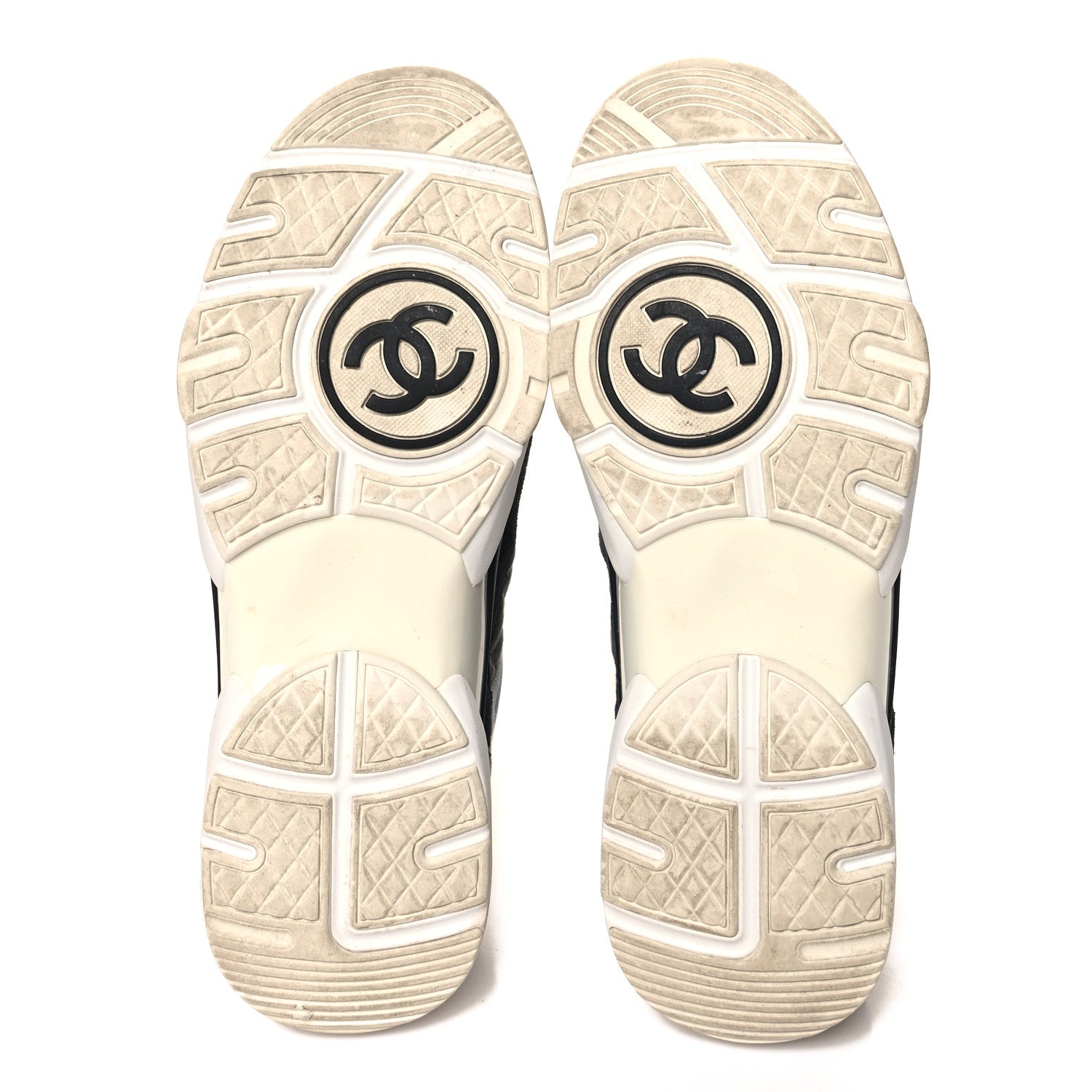 Chanel Fabric Suede Calfskin Quilted CC Sneakers 41 Dark Grey 6 of 9