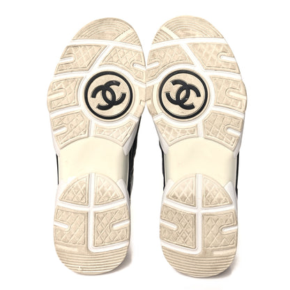 Chanel Fabric Suede Calfskin Quilted CC Sneakers 41 Dark Grey 6 of 9