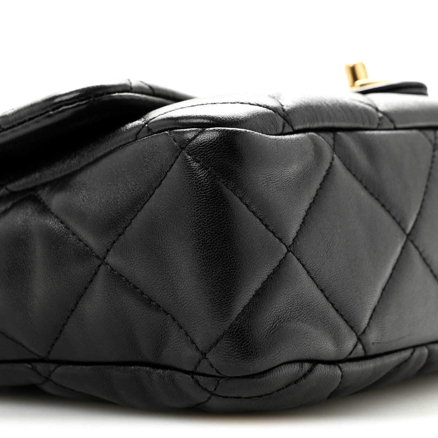 Lambskin Quilted Large CC Funky Town Flap Black