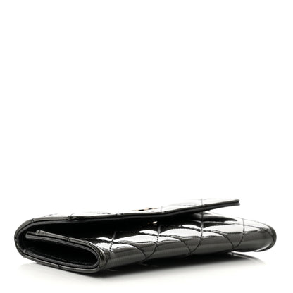 Chanel Striated Patent Quilted Card Holder Black 4 of 9