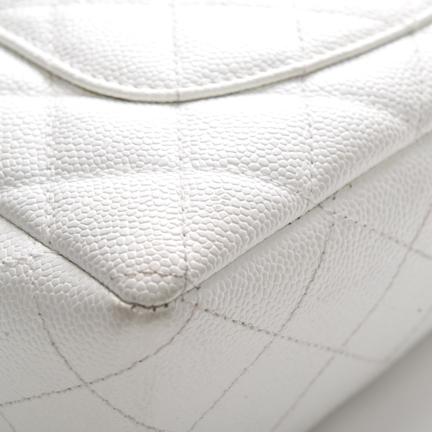 Caviar Quilted Bekko Jumbo Single Flap White