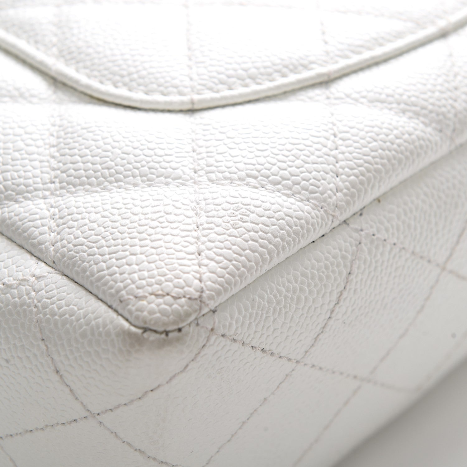 Chanel Caviar Quilted Bekko Jumbo Single Flap White 9 of 10