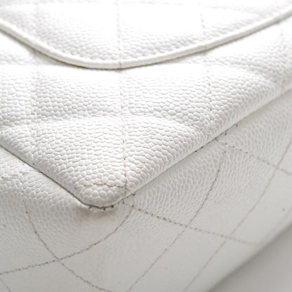 Chanel Caviar Quilted Bekko Jumbo Single Flap White 9 of 10