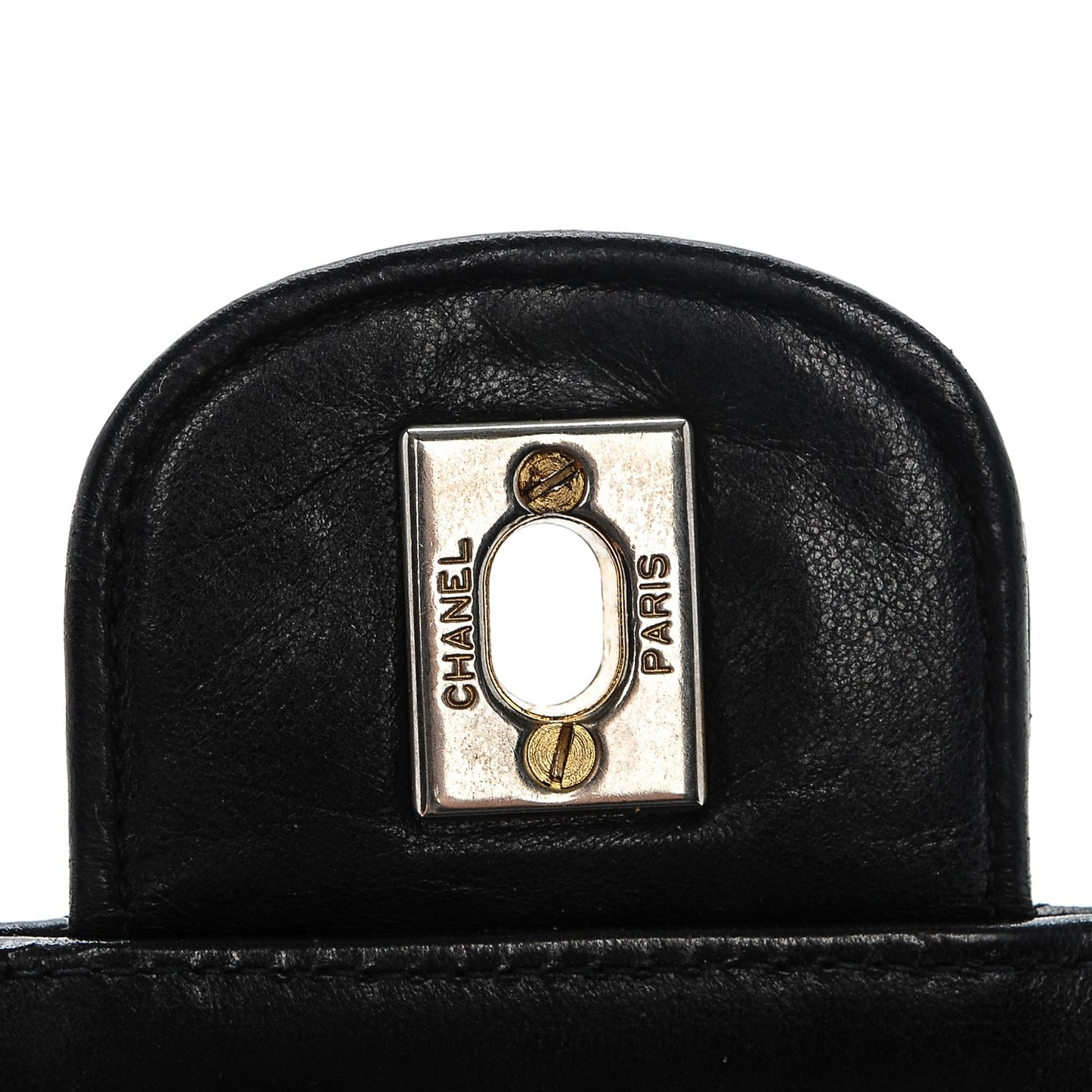 Lambskin Quilted Medium Double Flap Black