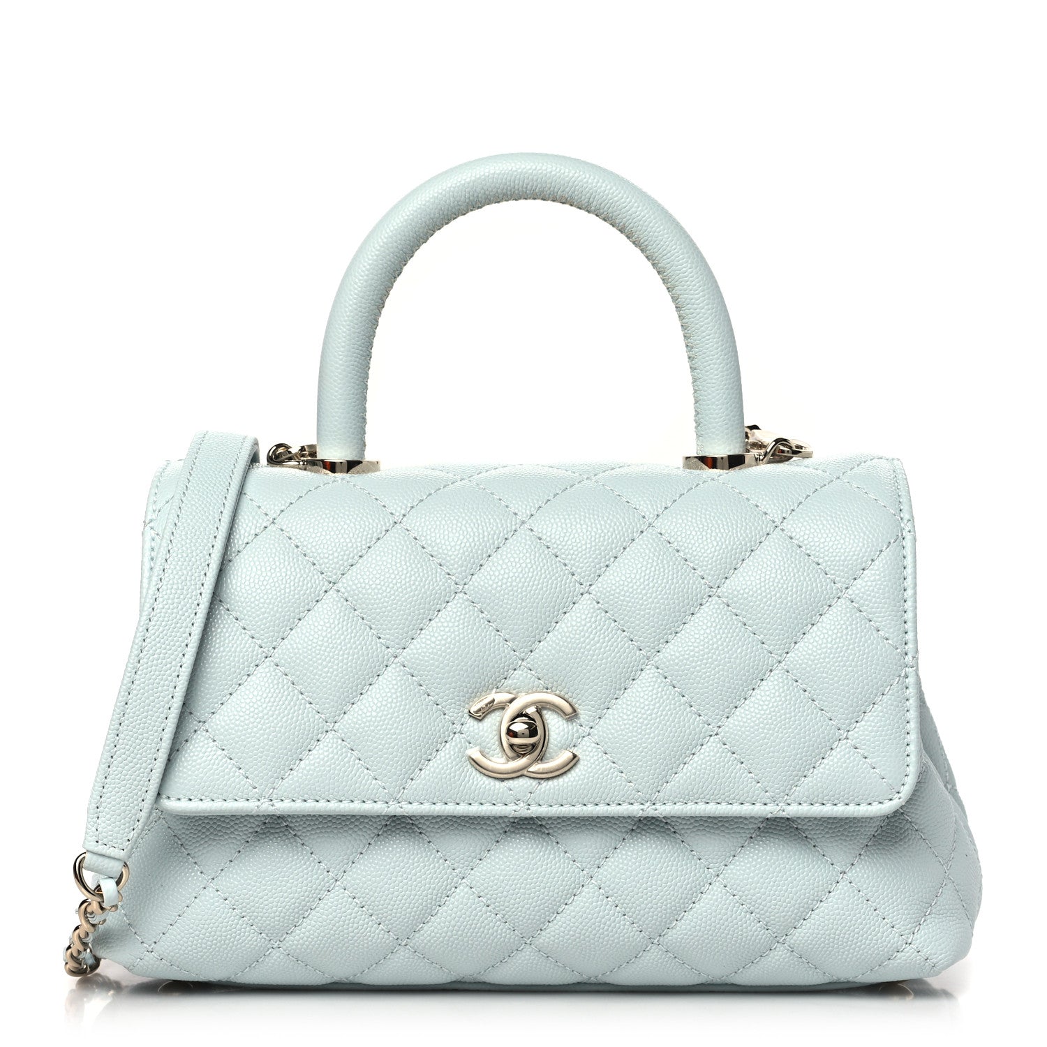 Chanel Caviar Quilted Mini Coco Handle Flap Light Blue 1 of 11