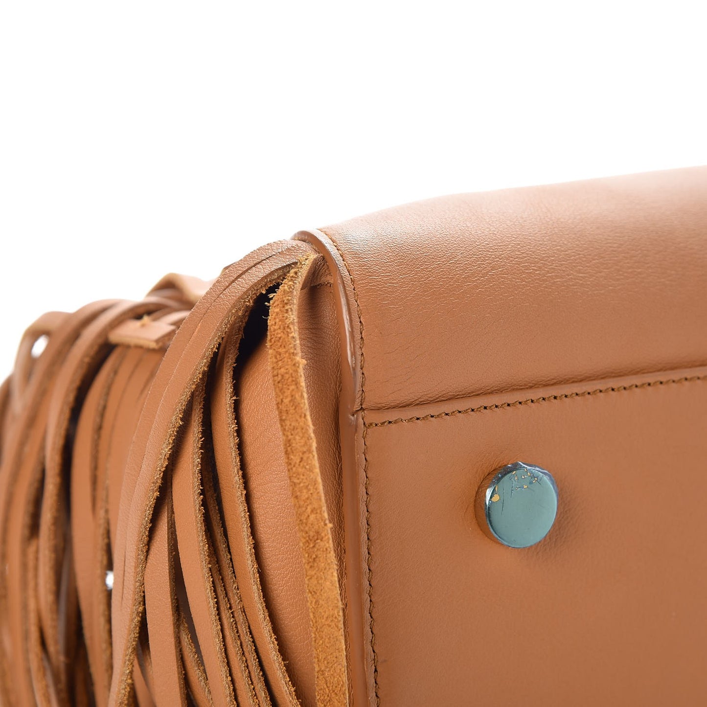 Calfskin Small Rive Gauche Fringe Tote Tan