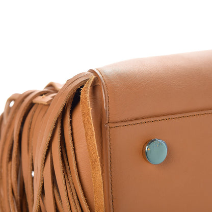 Saint Laurent Calfskin Small Rive Gauche Fringe Tote Tan 10 of 15