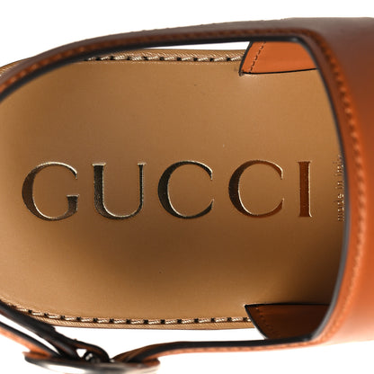Gucci Cosmos Softy Calfskin Interlocking G Cut Out Mens Sandal 12 Harness Brown 8 of 8