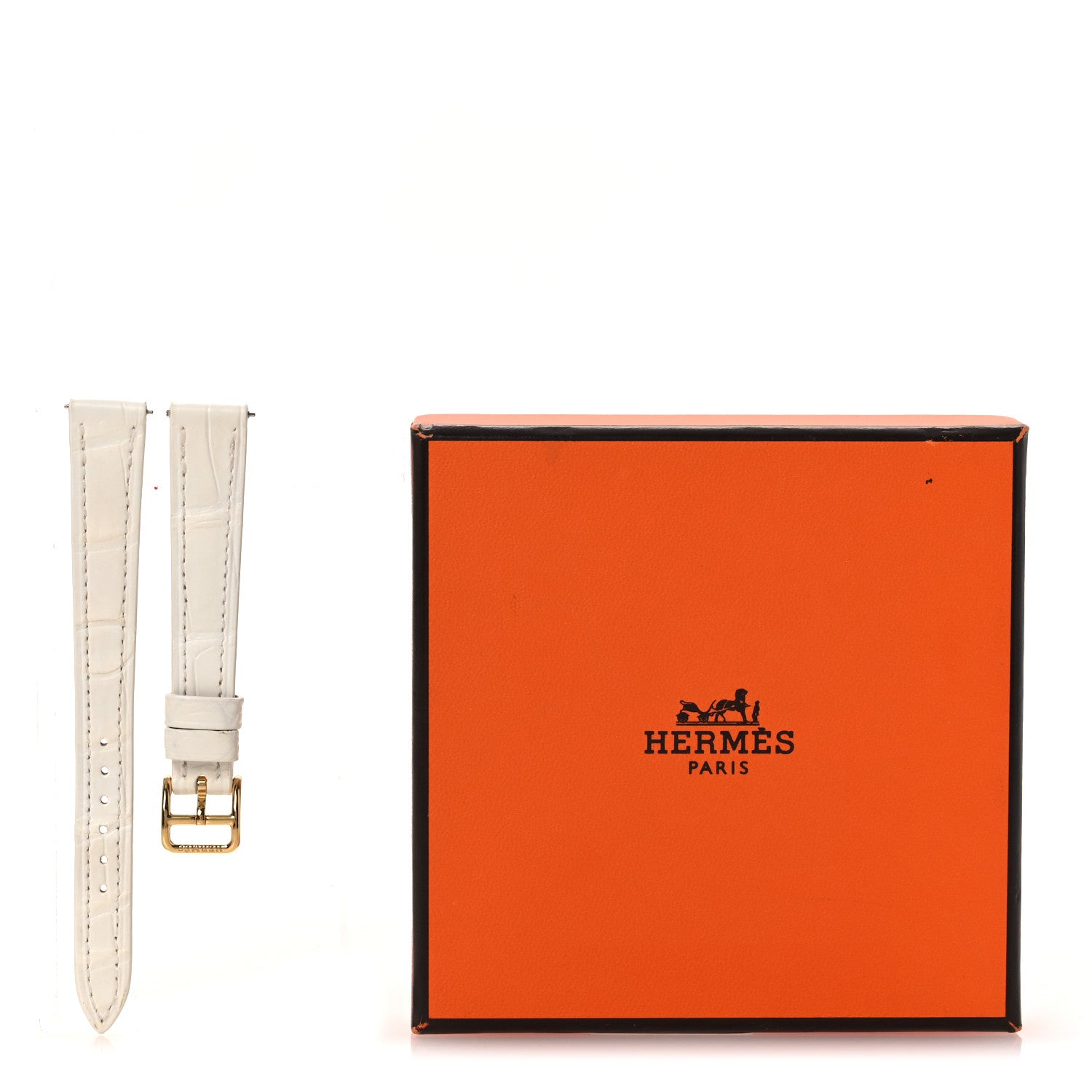 Hermes Matte Alligator Heure H Hour Watch Strap White 8 of 8