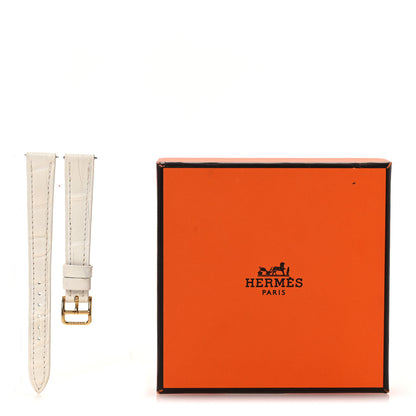 Hermes Matte Alligator Heure H Hour Watch Strap White 8 of 8