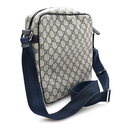 Gucci GG Plus Monogram Selleria Calfskin Medium Messenger Bag Beige Blue 2 of 9