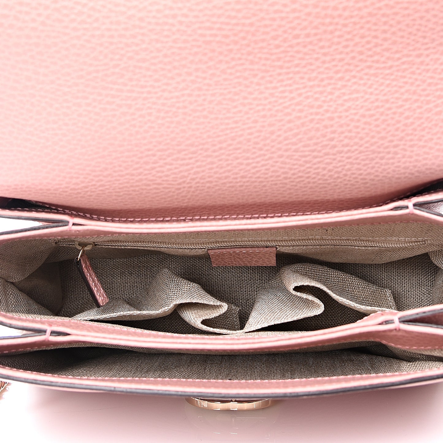 Dollar Calfskin Interlocking G Top Handle Shoulder Bag Soft Pink