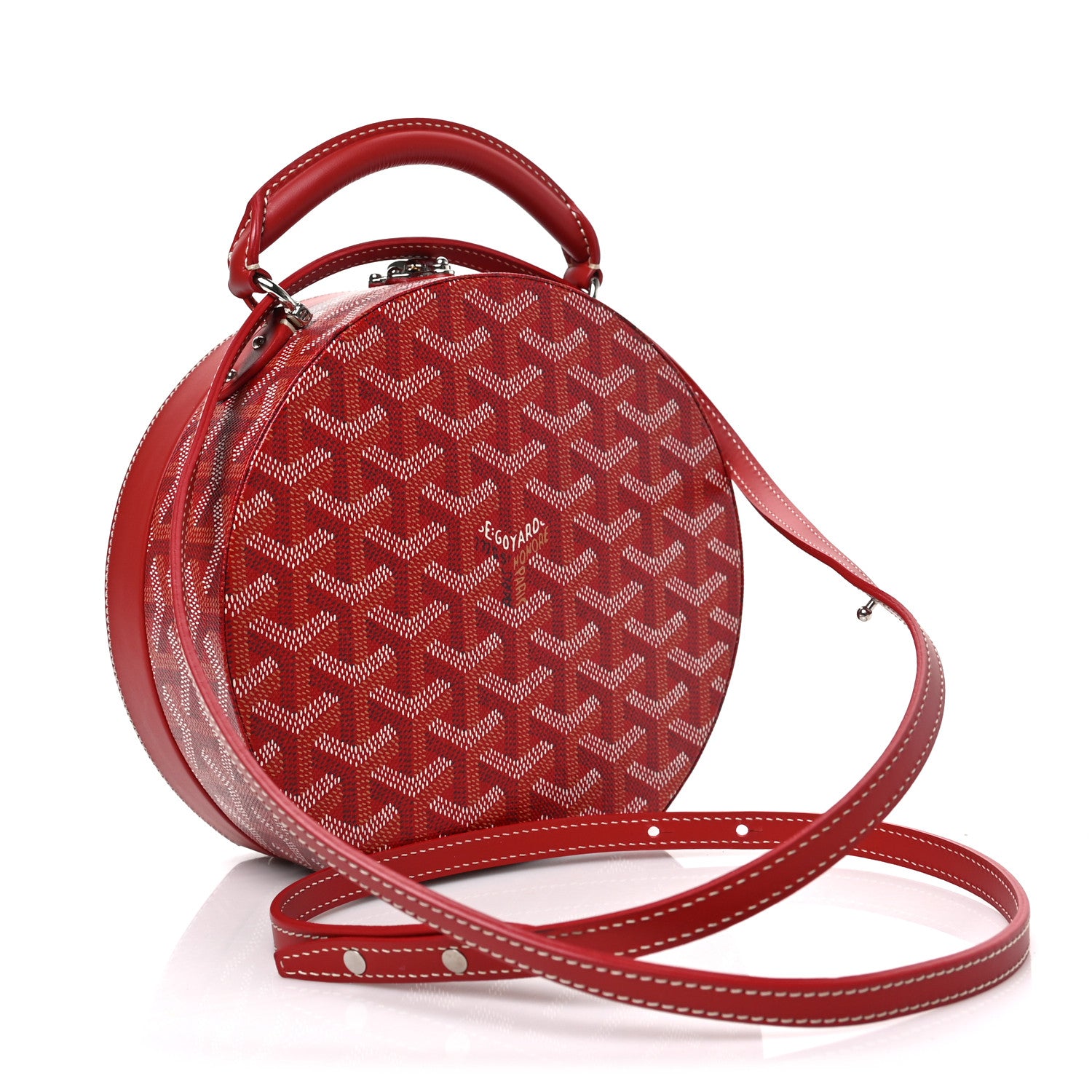Goyard Goyardine Alto Hatbox Red 3 of 9