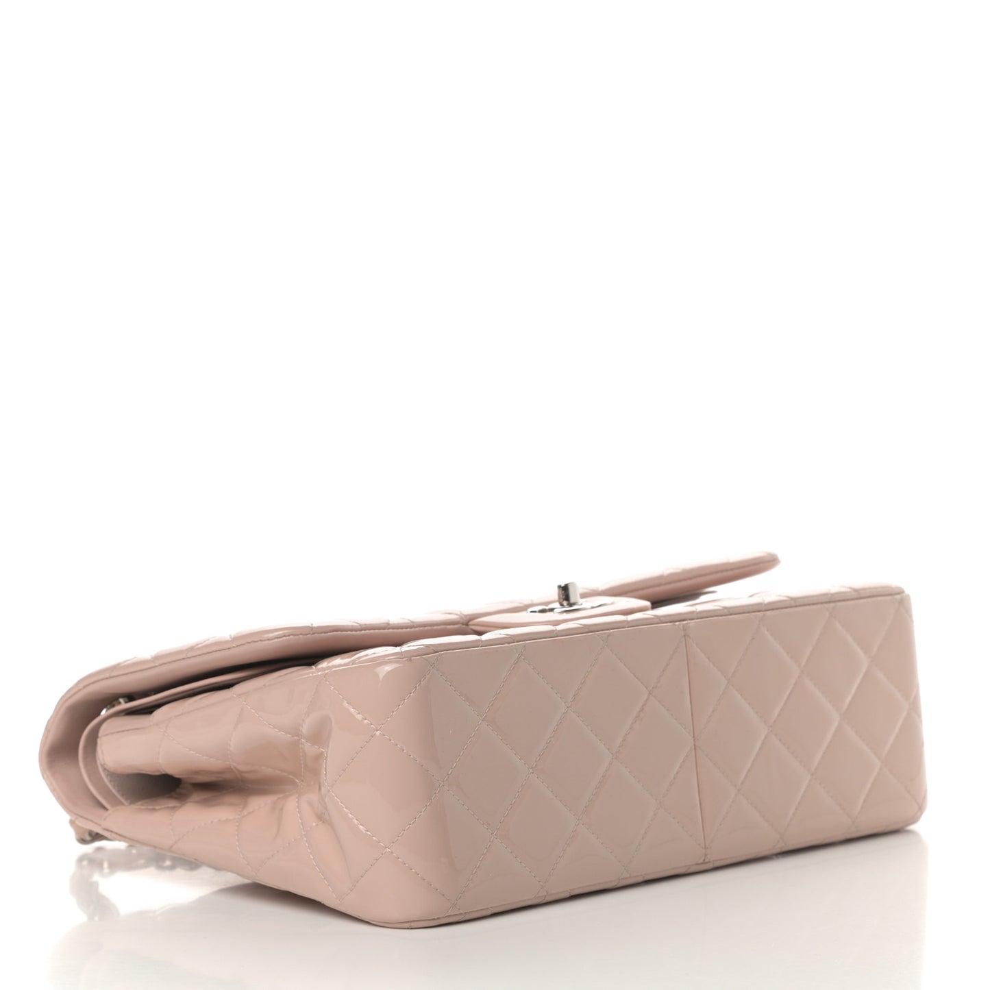 Patent Quilted Jumbo Double Flap Light Pink